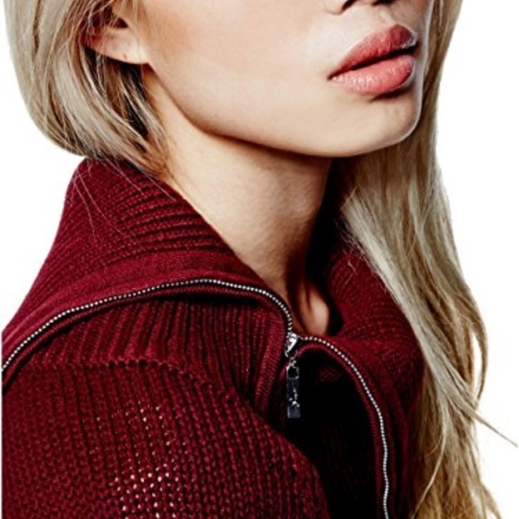 GUESS Damita Zip Collar Sweater SZ S - Picture 5 of 5